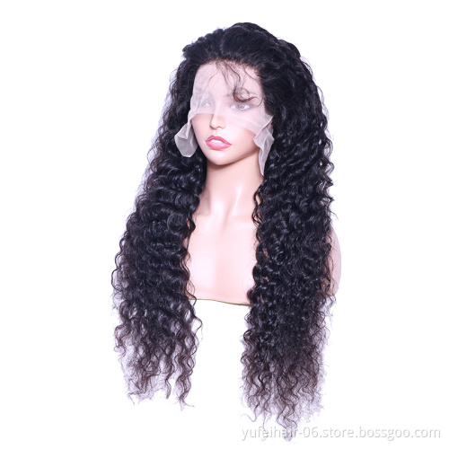Cheap Whosale Hd Transparent Full Lace Front Wig Raw Brazilian Deep Wave Virgin Human Hair Lace Frontal Wig Vendors
